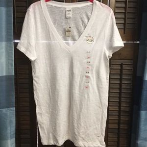 PINK White V-Neck T-Shirt